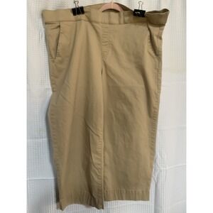 Gloria Vanderbilt Shape Effect High Rise Wide Leg Crop 20w Khaki Tan Pants Teach